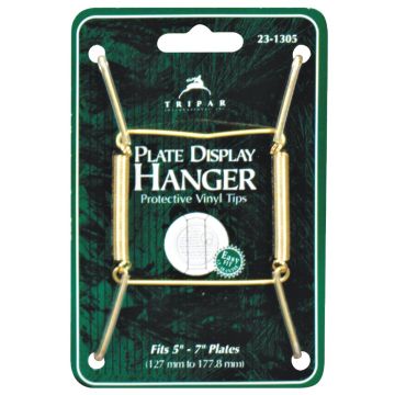 Tripar 5 In. to 7 In. Brass Wire Plate Hanger, 2 Lb. Weight Capacity