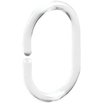iDesign 2.38 In. L. x 1.63 In. W. x .23 In. Clear Plastic Shower Curtain C-Hook (12-Count)