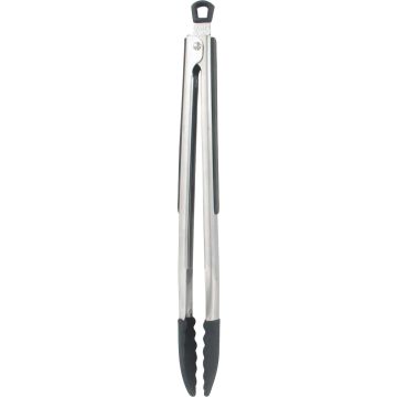 Farberware 11 In. Pro Black Silicone Tip Locking Tongs