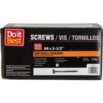 Do it Best #8 x 2-1/2 Coarse Thread Black Phosphate Drywall Screw (2500 Ct.)