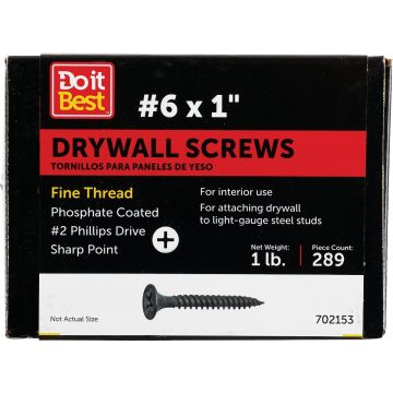 Do it #6 x 1 In. Fine Thread Multipurpose Drywall Screw (1 Lb. Box)