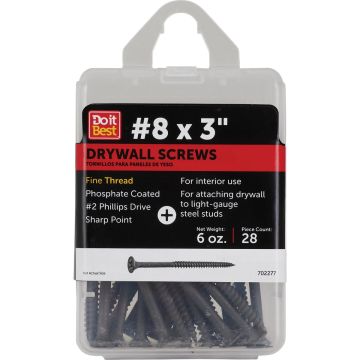 Do it #8 x 3 In. Fine Thread Multipurpose Drywall Screw (6 Oz. Pack)