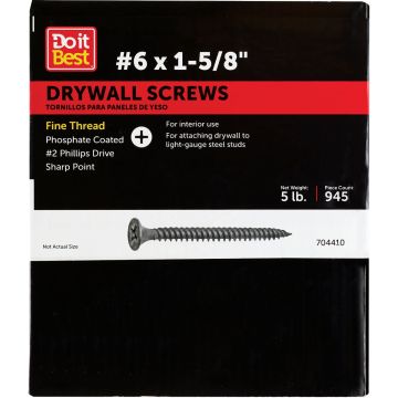 Do it #6 x 1-5/8 In. Fine Thread Multipurpose Drywall Screw (5 Lb. Box)