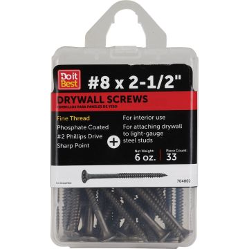 Do it #8 x 2-1/2 In. Fine Thread Multipurpose Drywall Screw (6 Oz. Pack)