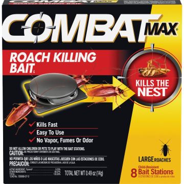 Combat Max 0.49 Oz. Solid Large Roach Bait Station (8-Pack)
