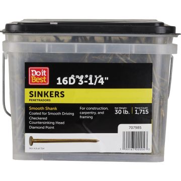 Do it Best 3-1/4 In. x 9 ga x 16d Coated Sinker Framing Nails (1920 Ct., 30 Lb.)