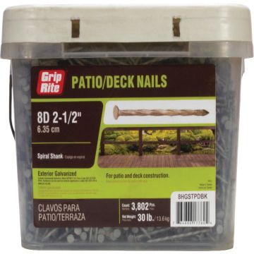 Do it Best 2-1/2 In. 11 ga x 8d Hot Galvanized Siding and Deck Nails (3802 Ct, 30 Lb.)