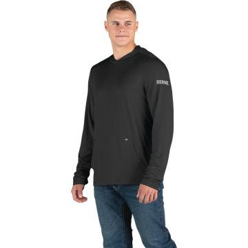 Berne Men's XL Black Long Sleeve Hooded UPF Sun Shirt