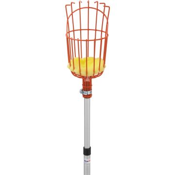 Best Garden Basket with Long Handle Enameled Steel Aluminum Fruit Picker