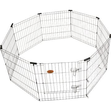 KennelMaster 30 In. H. x 24 In. W. Black Steel 8-Panel Exercise Pen
