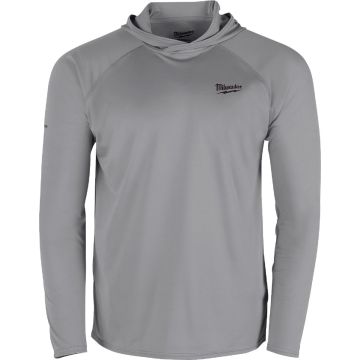 Milwaukee Workskin Medium Gray Hooded Men's Sun Shirt