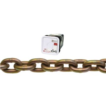 Campbell 3/8 In. 45 Ft. Yellow Chromate Finished Heat Treated Carbon Steel Coil Chain