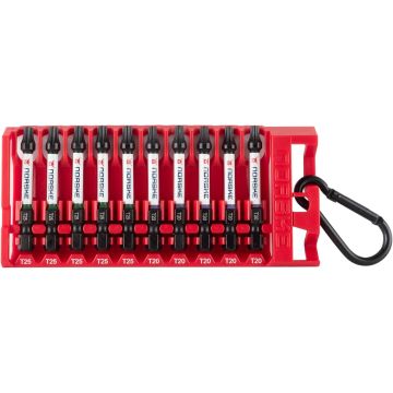 Norske Tools 2" Assorted Torx Impact Torsion Screwdriver Bits (5pcs of T20 and 5pcs of T25) 10pc Pack Bit Clip