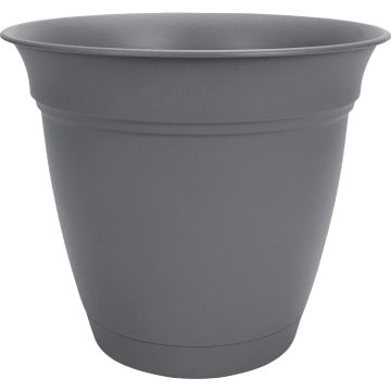 HC Companies Eclipse 8 In. Warm Gray Planter with Saucer