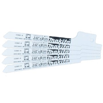 Makita 3‑1/2" Metal Cutting Recipro Saw Blade, 18TPI, 5-Pack