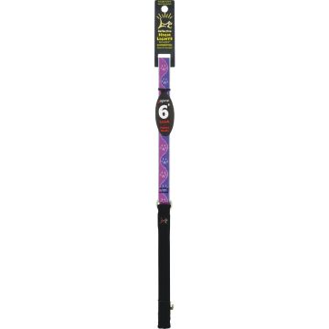 Lupine 3/4 In. x 6 Ft. Reflective Pink Paws Dog Leash