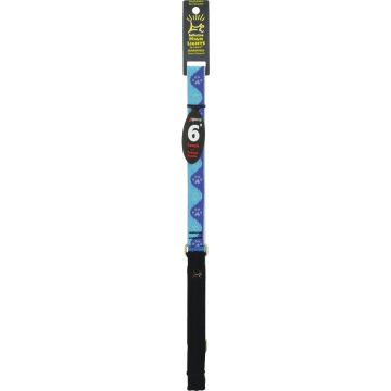 Lupine 1 In. x 6 Ft. Reflective Blue Paws Dog Leash