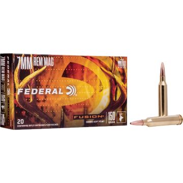 Federal Fusion 7mm Rem Mag 150 Grain Soft Point Centerfire Ammunition Cartridges