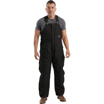 Berne Men's Large Black Heritage Insulated Bib Overalls