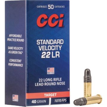 CCI 22 LR 40 Grain STD 40 LRN Rimfire Ammunition