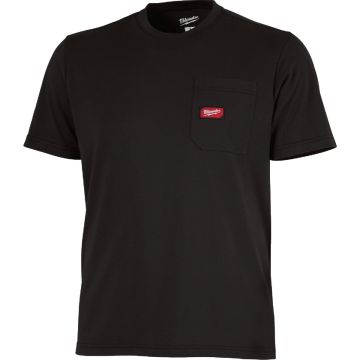 Milwaukee GridIron Small Black Short Sleeve Heavy-Duty Pocket T-Shirt