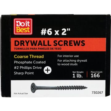 Do it #6 x 2 In. Coarse Thread Black Phosphate Drywall Screw (1 Lb.-Box)
