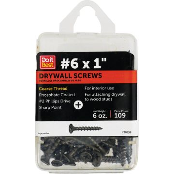 Do it #6 x 1 In. Coarse Thread Phosphate Drywall Screw (6 Oz. Pack)