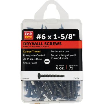 Do it #6 x 1-5/8 In. Coarse Thread Phosphate Drywall Screw (6 Oz. Pack)
