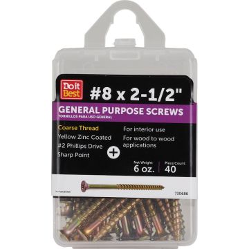 Do it #8 x 2-1/2 In. Coarse Thread Yellow Zinc Drywall Screw (6 Oz. Ct.)