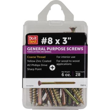Do it #8 x 3 In. Coarse Thread Yellow Zinc Drywall Screw (6 Oz. Ct.)