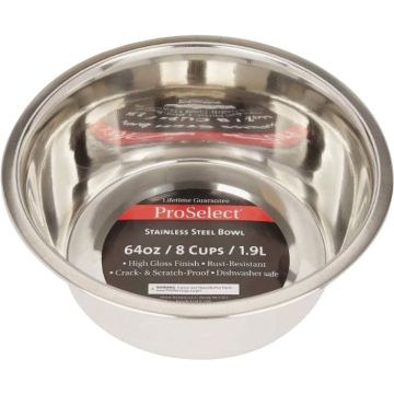 Boss Pet ProSelect 64 Oz. Heavy Stainless Steel Mirror Finish Dog Bowl