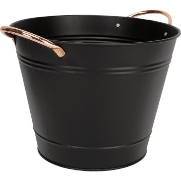 Panacea 10 In. Round Steel Black Modern Farmhouse Washtub Planter