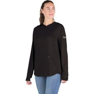Berne Women's XL Black Long Sleeve Hooded UPF Sun Shirt