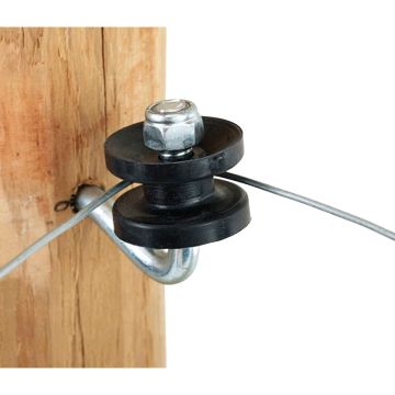 Dare Corner Black Hi-Carbon Steel Bracket Wood Post Electric Fence Insulator (4-Pack)