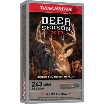 Winchester Ammo Deer Season XP .243 Win 95 Grain Extreme Point Centerfire Ammunition Cartridges