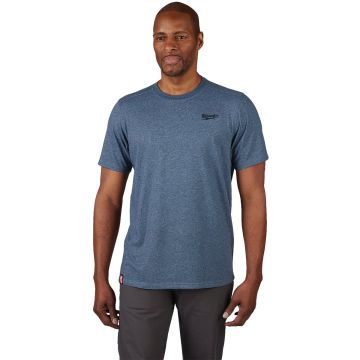Milwaukee FREEFLEX Men's XL Blue Hybrid Short Sleeve Work Shirt