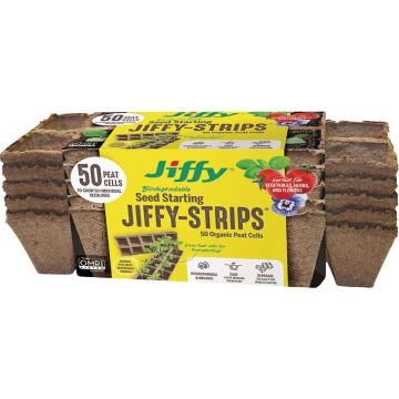 Jiffy 10-Cell Seed Starting Peat Strip Pots (5-Pack)