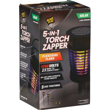 Black Flag 5-In-1 1200V Solar Torch Bug Zapper