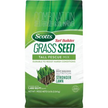 Scotts Turf Builder 5.6 Lb. 465 Sq. Ft. Tall Fescue Mix Grass Seed, Fertilizer, and Soil Improver Combination