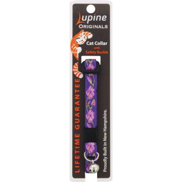 Lupine 1/2 In. Woven Pattern Rose 8 to 12in.  Garden Breakaway Cat Collar with Bell