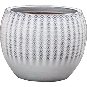 Deroma Wester 8.5 In. Dia. White Ceramic High Gloss Planter