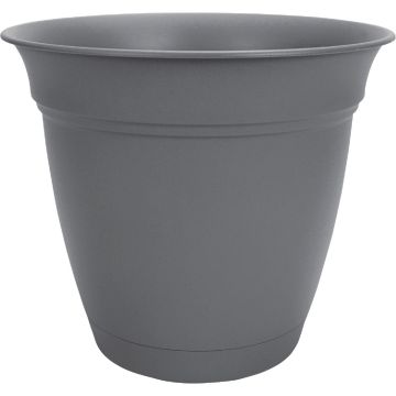 HC Companies Eclipse 10 In. Warm Gray Planter with Saucer