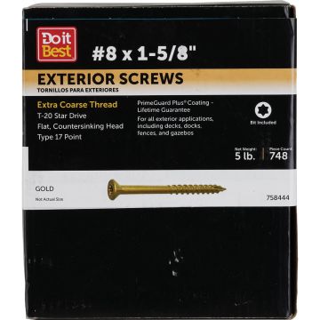 Do it #8 x 1-5/8 In. Gold Star Bugle-Head Wood Exterior Screw (5 Lb. Box)