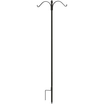 Panacea 84 In. Black Powder Coated Steel Double Shepherd Hook