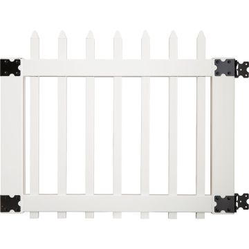 41-1/2 In. W. x 3 Ft. H. Spaced White Vinyl Picket Gate