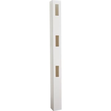 5 In. x 5 In. x 84 In. White End 3-Rail Fence Vinyl Post