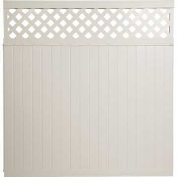 6 Ft. H. x 6 Ft. L. Lattice Top White Vinyl Privacy Fence Panel