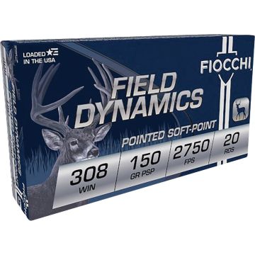 Fiocchi .308 Win 150 Grain PSP Centerfire Ammunition Cartridges