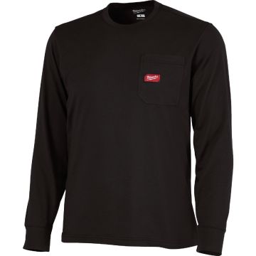 Milwaukee GridIron Medium Black Long Sleeve Heavy-Duty Pocket T-Shirt