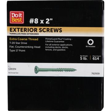 Do it #8 x 2 In. Green Star Bugle-Head Wood Deck Screw (5 Lb. Box)